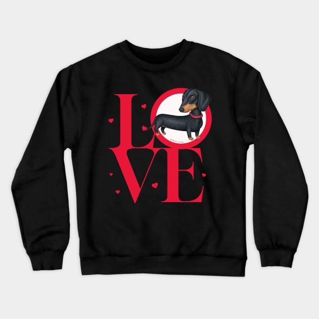 Dachshund Love Crewneck Sweatshirt by Danny Gordon Art